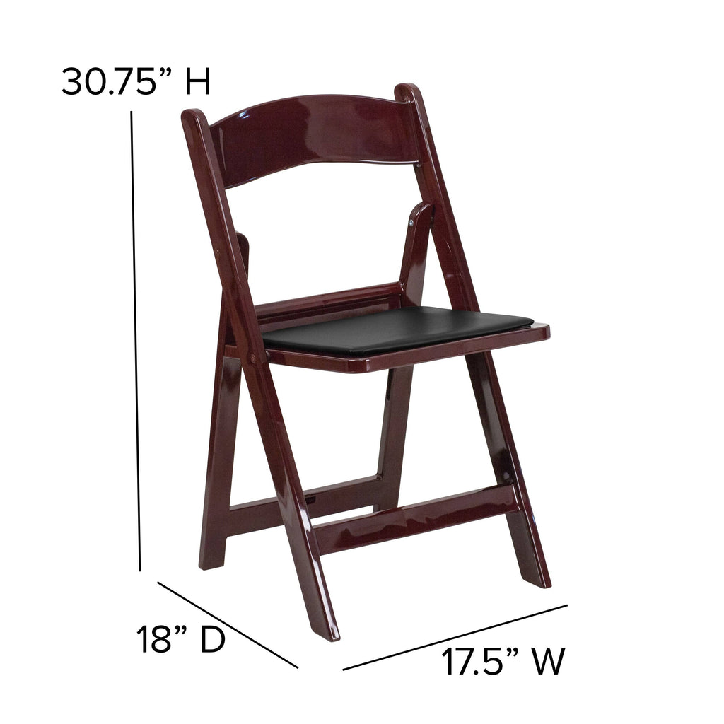 Black Resin Folding Chair with Vinyl Padded Seat Y449