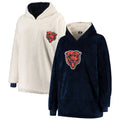 Navy White Reversible Sherpa Hoodie Q2408