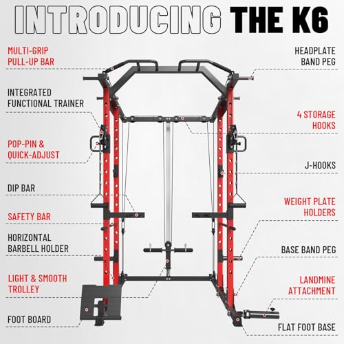 Power Cage with Cable Crossover System for Home Gym O111831