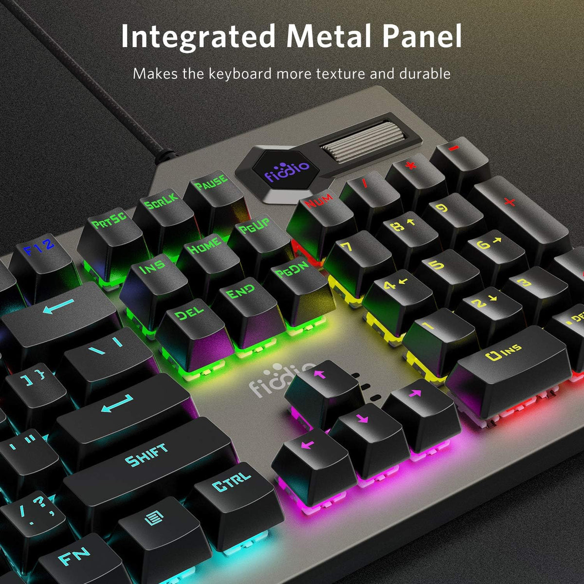 Mechanical Gaming Keyboard Wired RGB Rainbow Backlit with Blue Switches Ergonomic Standard Keyboard Pack of 2 N34484