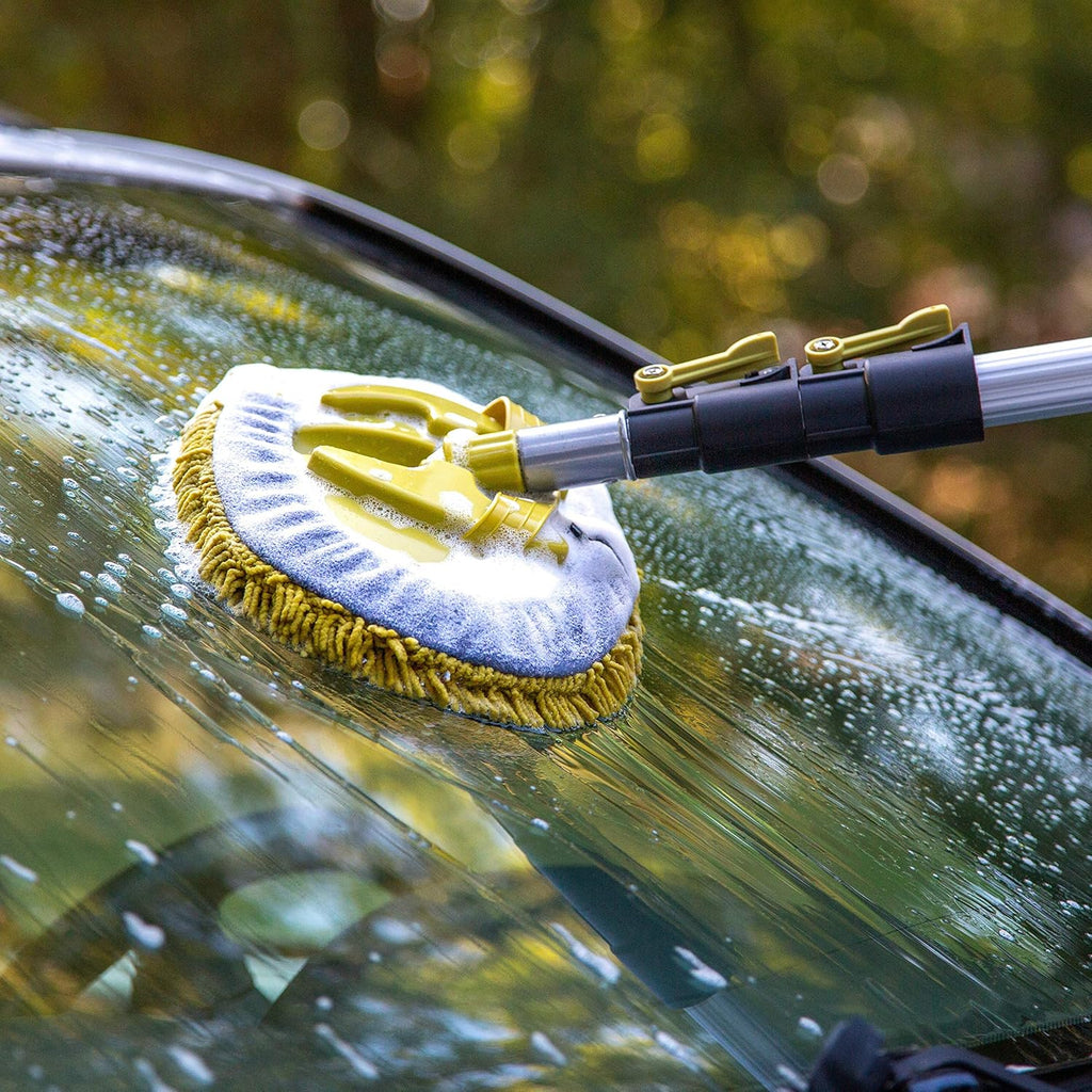 Car Cleaning Kit with Soft Car Wash Brush, Squeegee, Mitt, Microfiber Cleaning Head & Extension Pole H96951