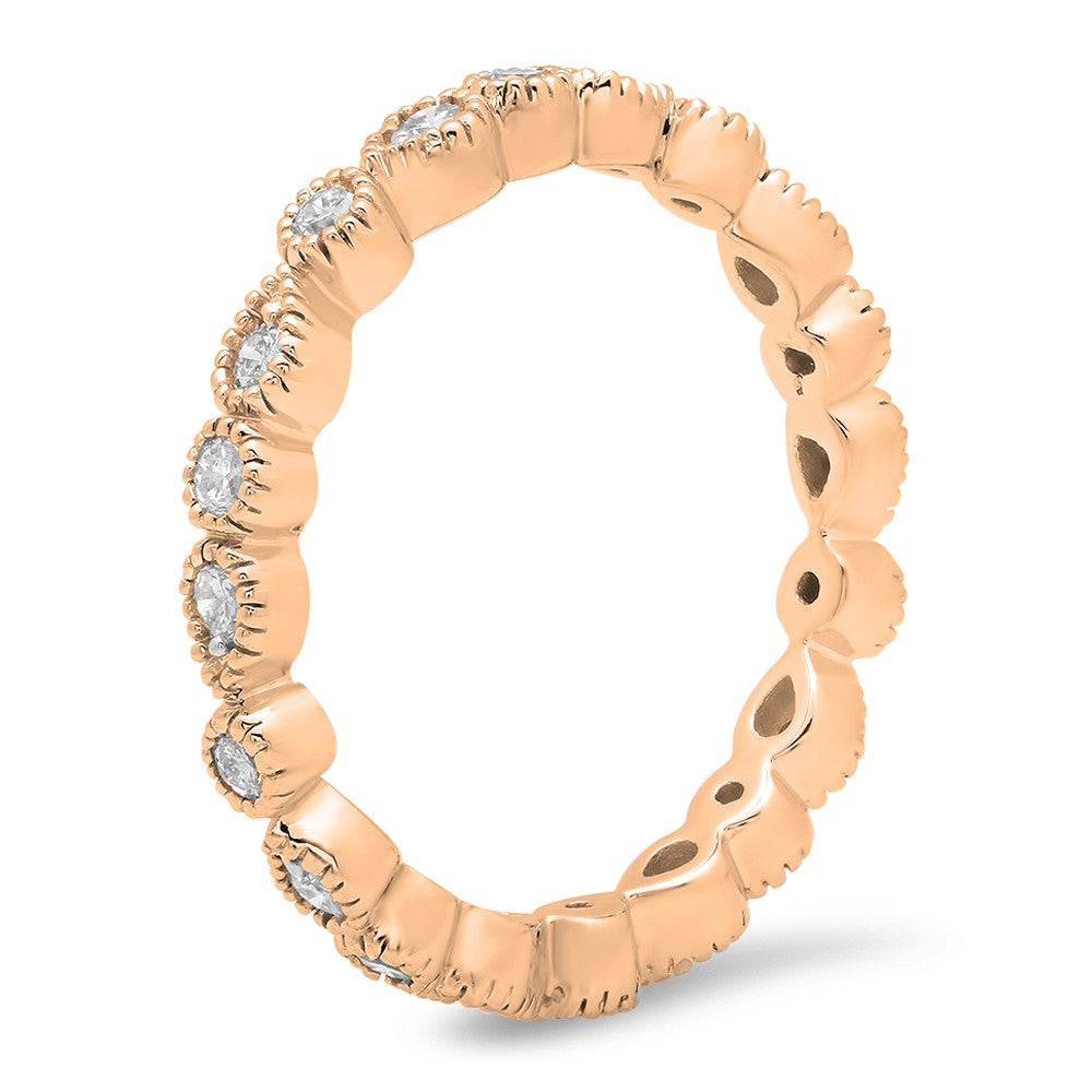 14K Rose Gold Diamond Eternity Band Ring I1643