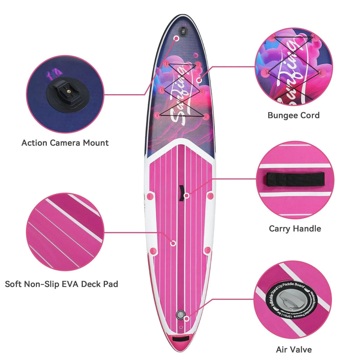 11 Ft Blue Inflatable Paddle Board Y7051