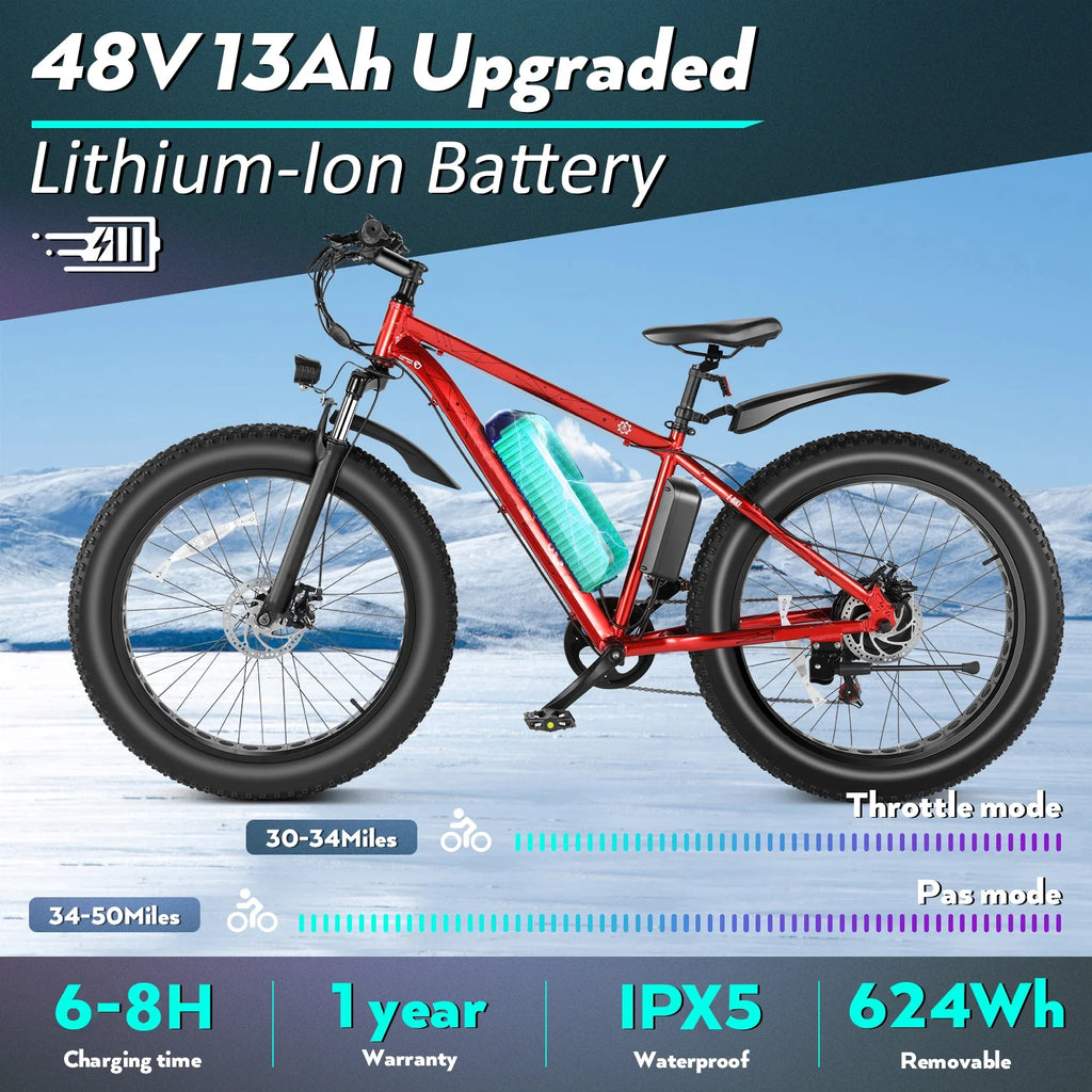 Electric Mountain Bicycle with 500W Motor and 48V Battery S538