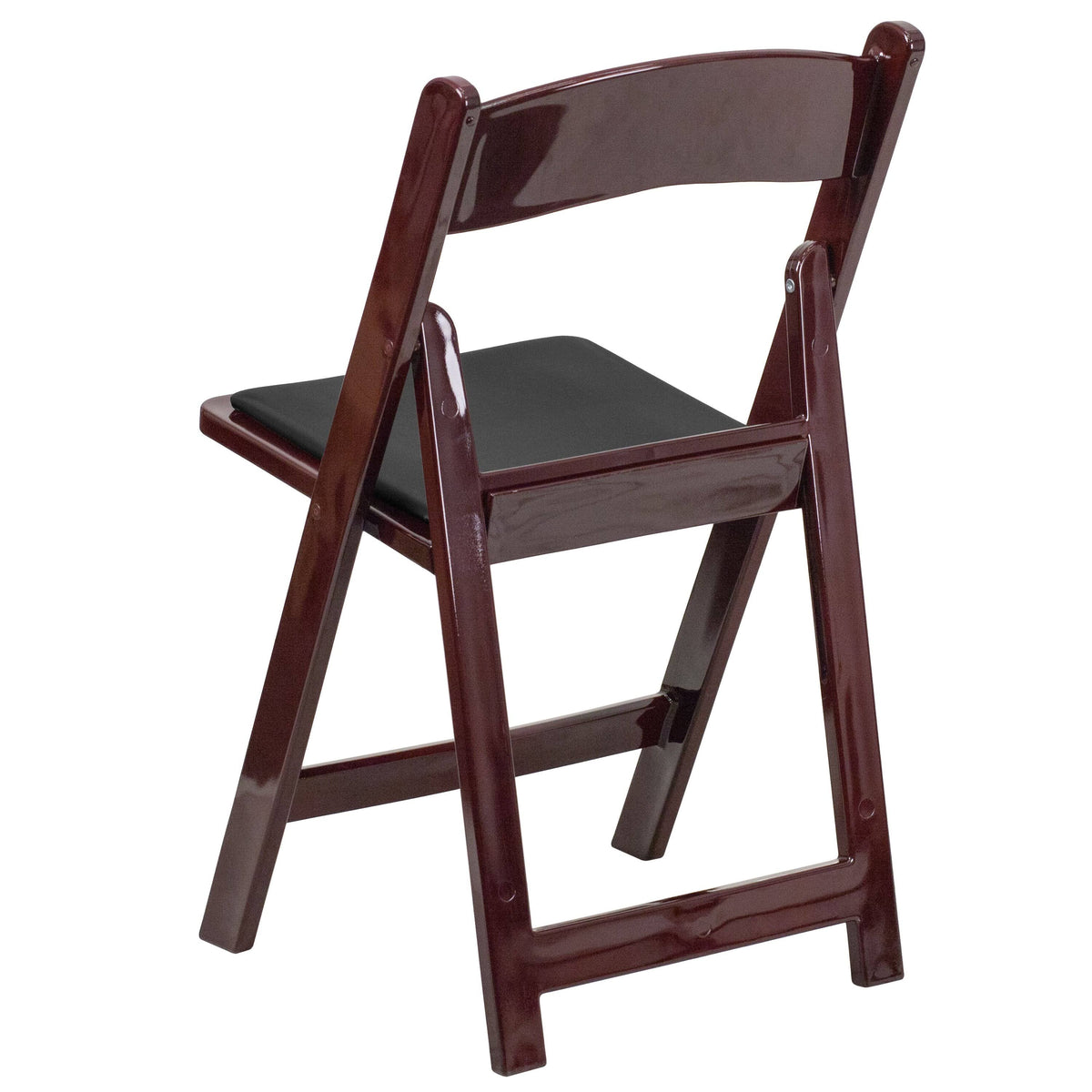 Black Resin Folding Chair with Vinyl Padded Seat Y449