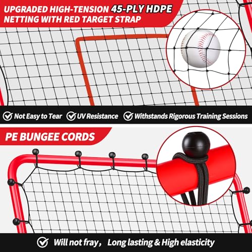 Baseball Rebounder Net with 3 Adjustable Angles 48" x 52" I3394