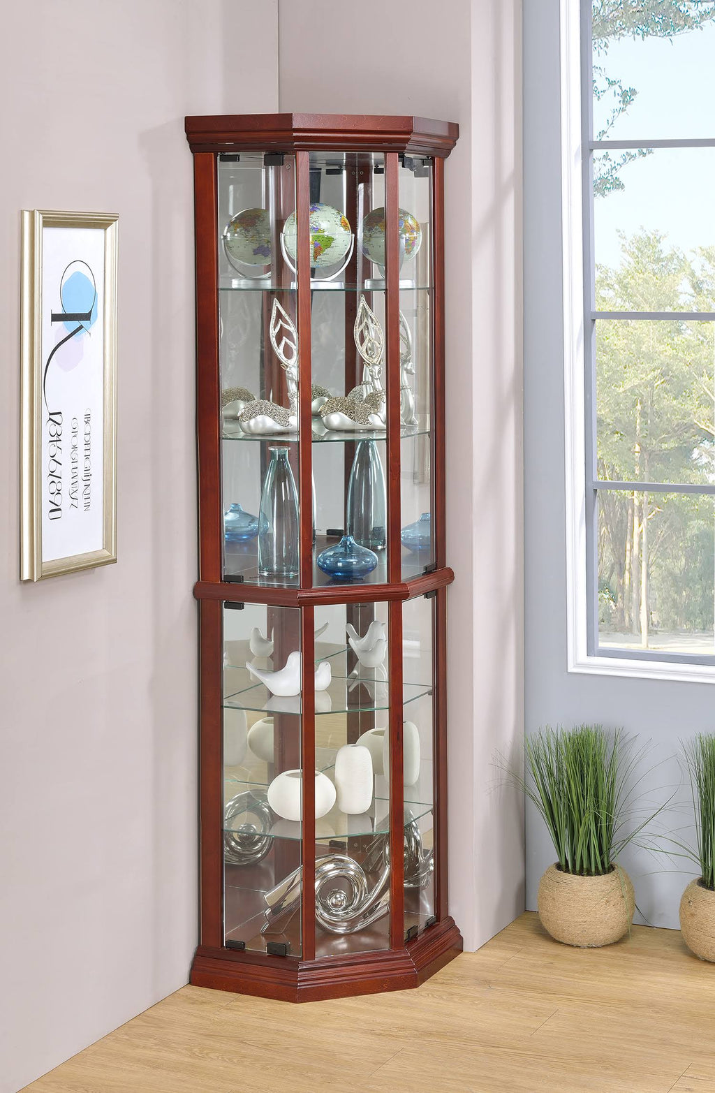 Medium Brown Curio Cabinet O266