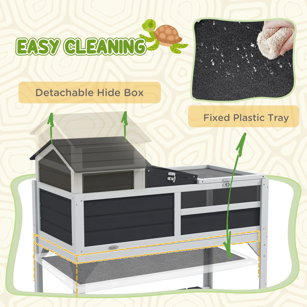 Gray Tortoise Habitat with Adjustable Lamp Holder U92879