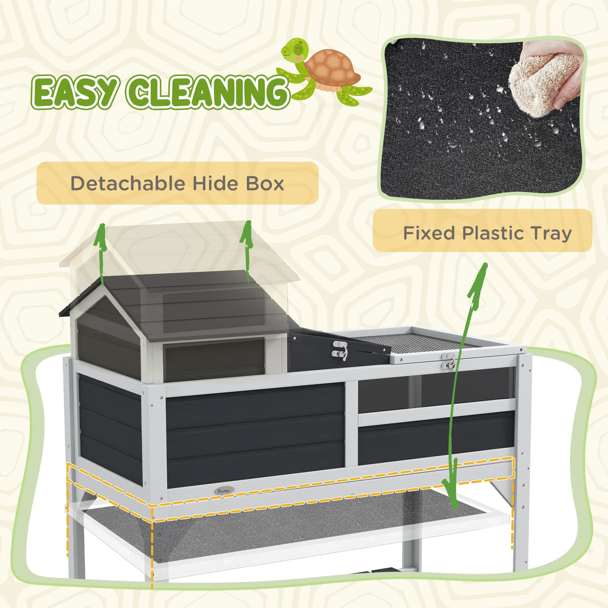 Gray Tortoise Habitat with Adjustable Lamp Holder U92879