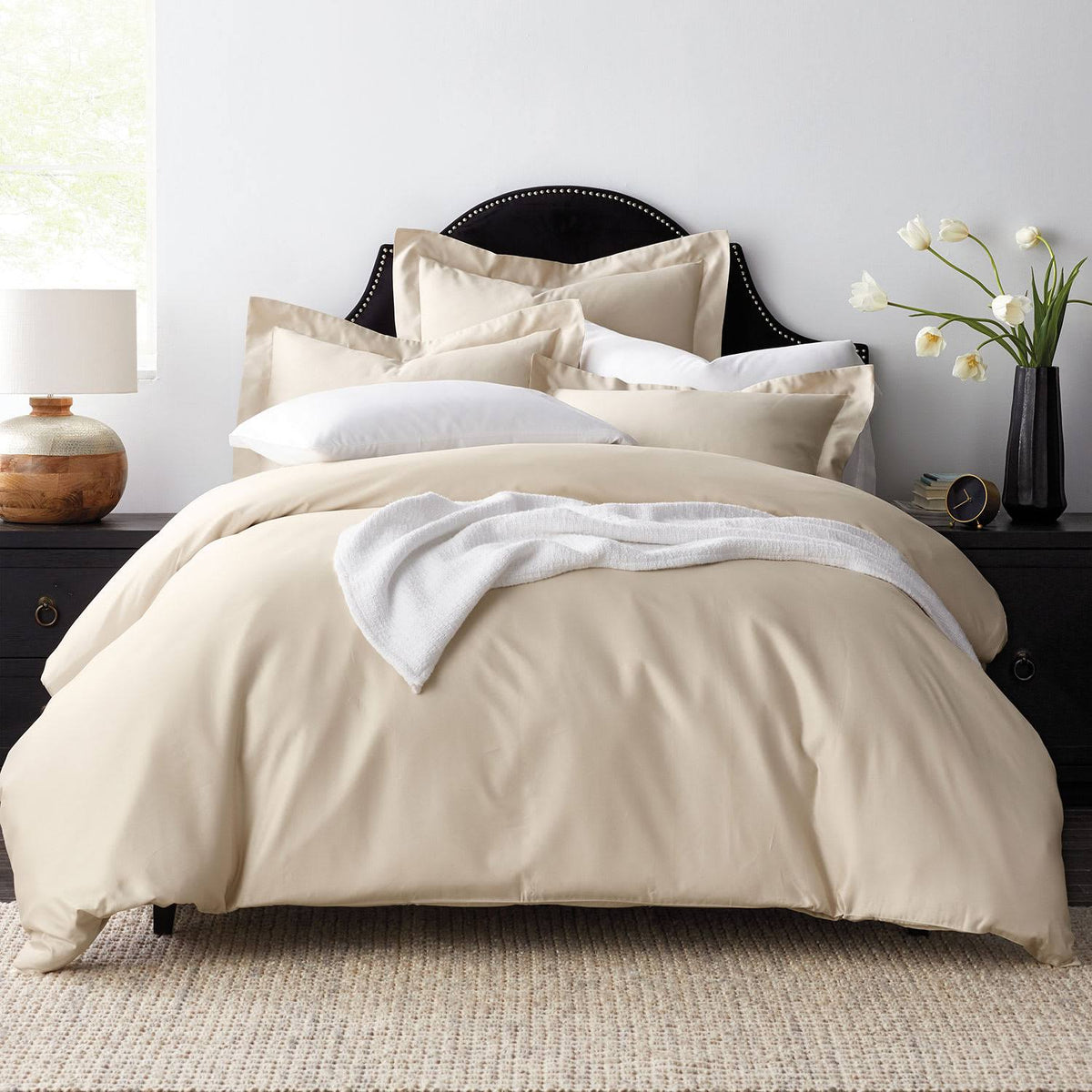 Ivory King Cotton Sateen Duvet Cover X4281