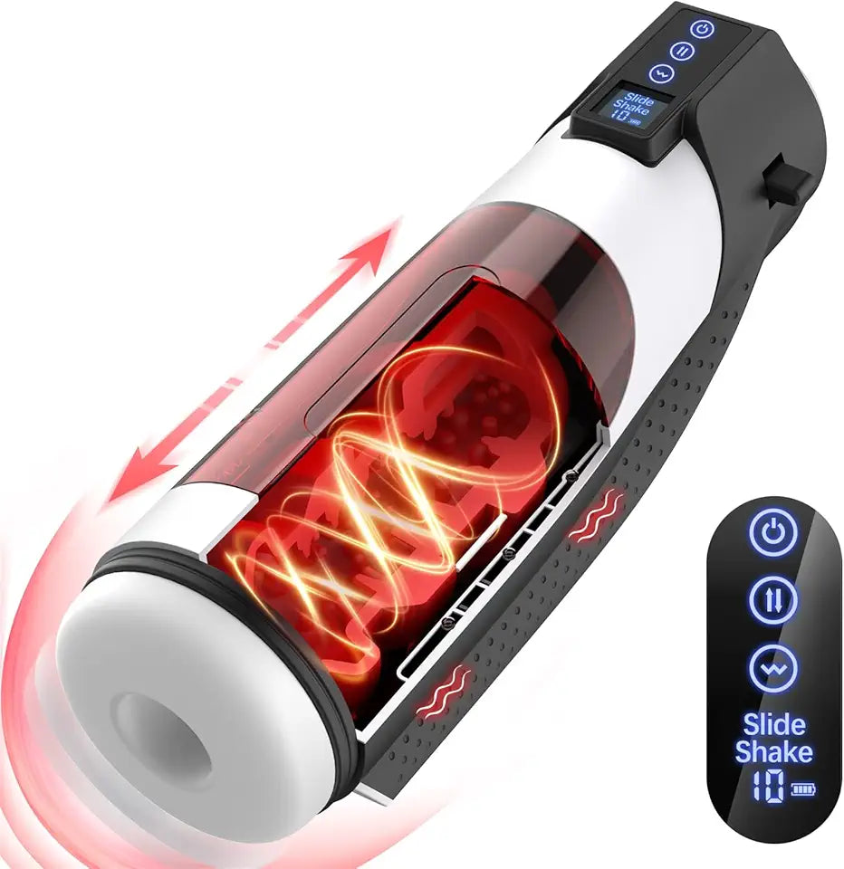 3D Textured Male Masturbator with 9 Suction Vibration Heating W64988