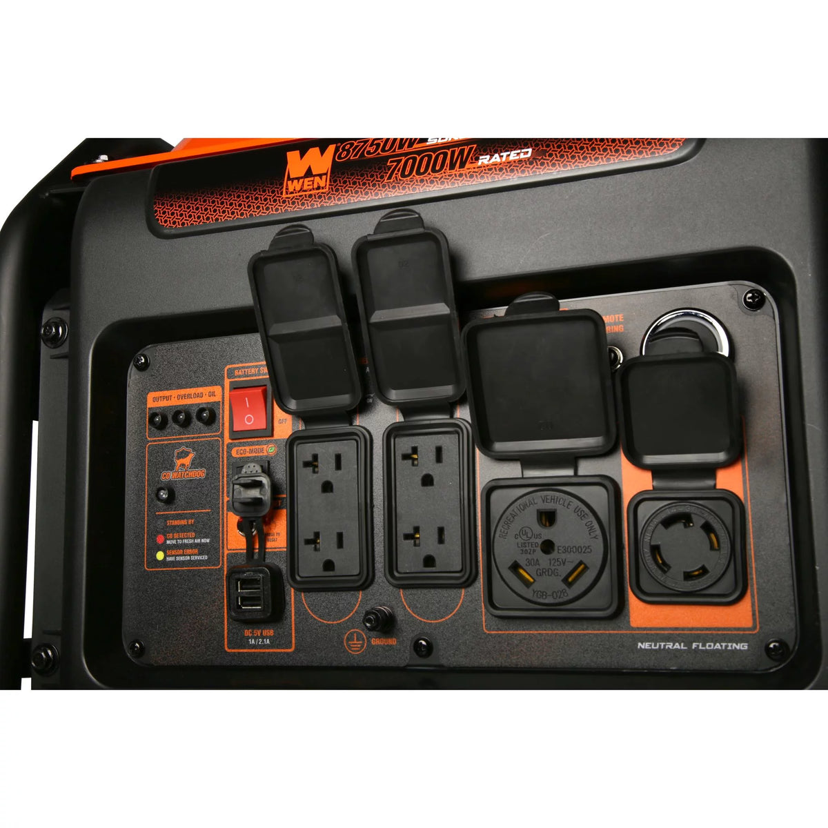 8750-Watt Dual Fuel Open Frame Inverter Generator with Remote Electric Start L93923