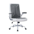 Grey/White Adjustable Height Office Desk Chair with Armrest L950