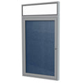 Navy 1-Door Enclosed Vinyl Bulletin Board L6240