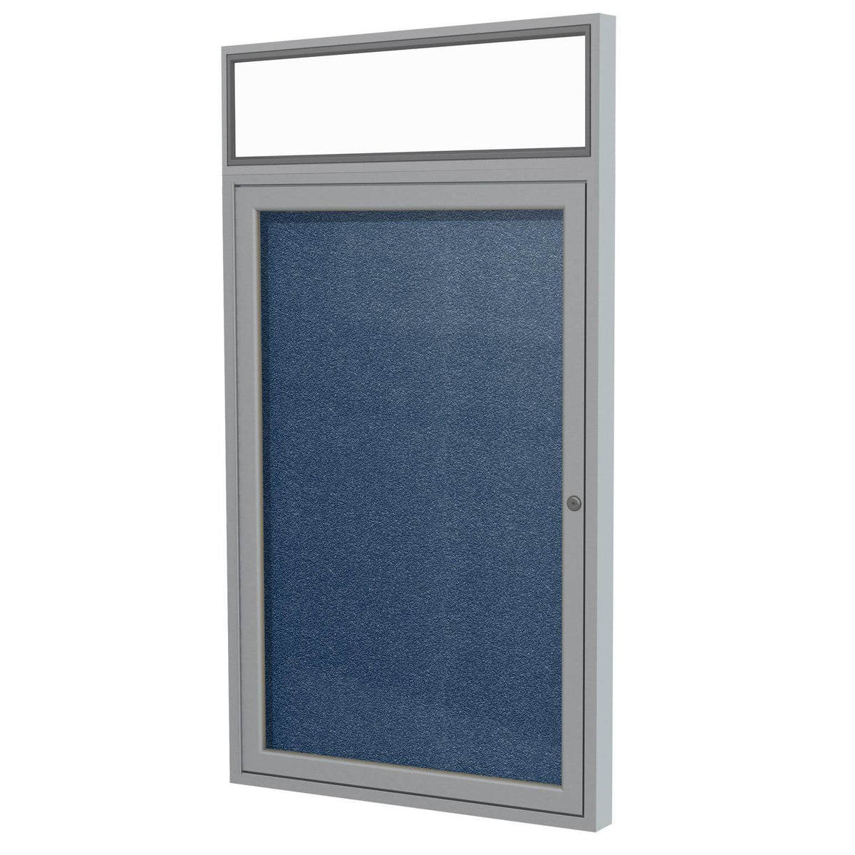 Navy 1-Door Enclosed Vinyl Bulletin Board L6240