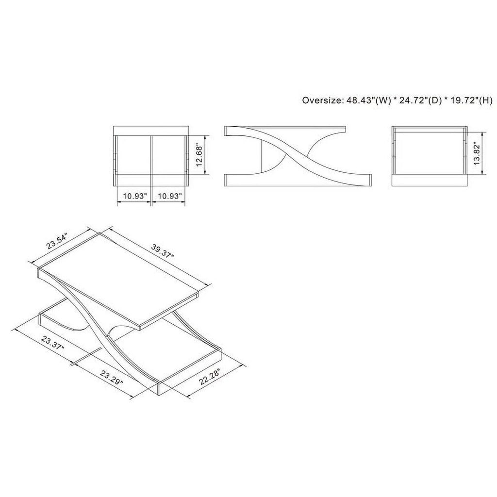 Wood 2-Shelf Coffee Table Z20452