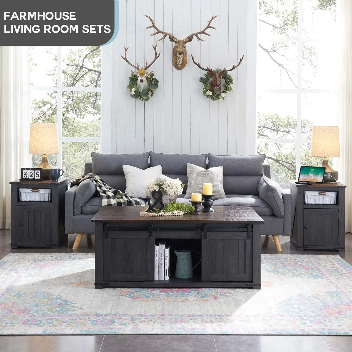 48" Lift Top Coffee Table with Sliding Barn Door V665795