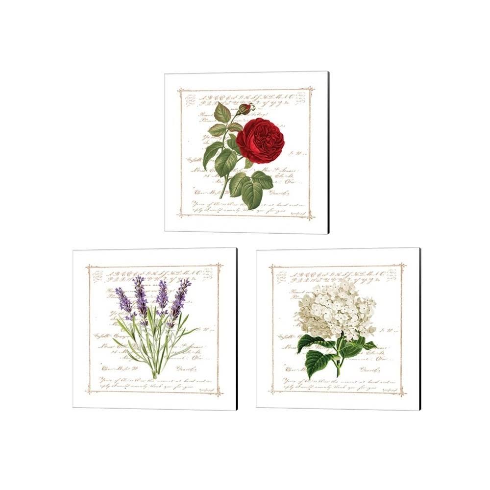 3 Piece Canvas Art Set 14 x 14 White K7932