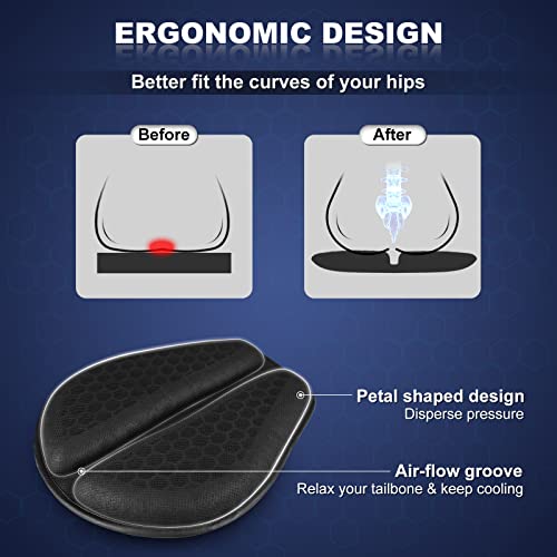 Foldable Large 3D-Honeycomb Breathable Motorcycle Gel Seat Cushion J1502
