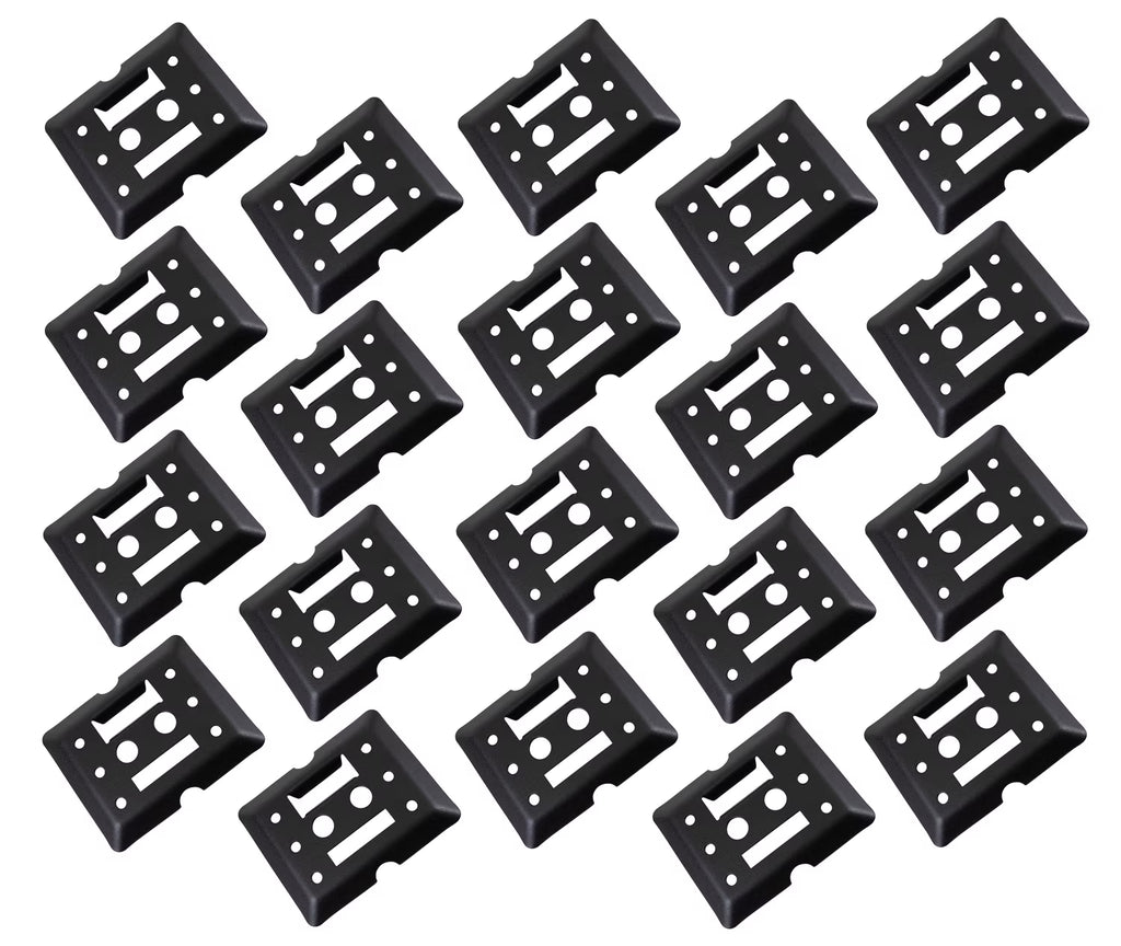 (20 Pack) Black Steel Bolt-on E-Track Tie Down Plates W539
