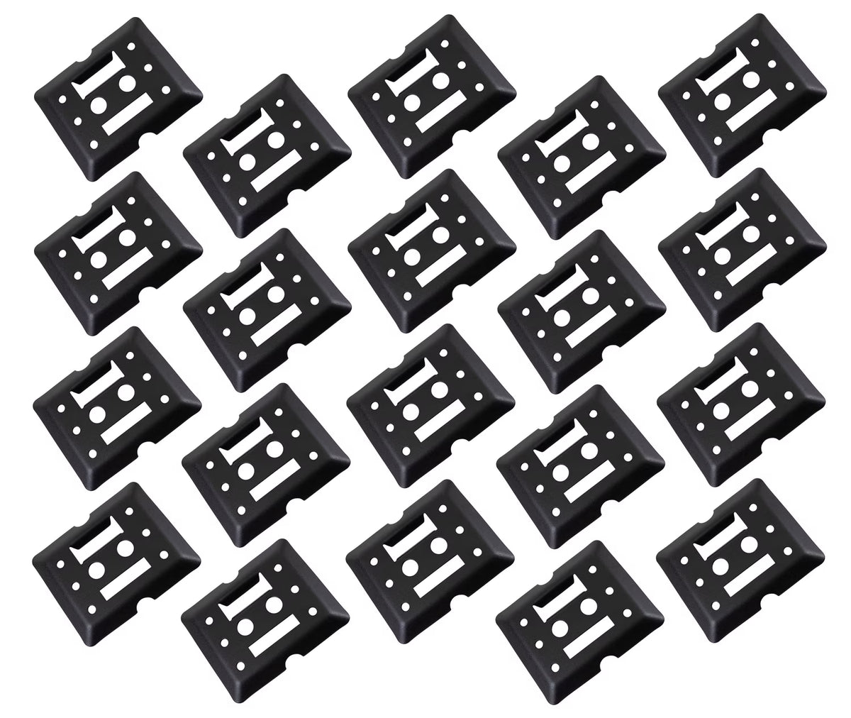 (20 Pack) Black Steel Bolt-on E-Track Tie Down Plates W539