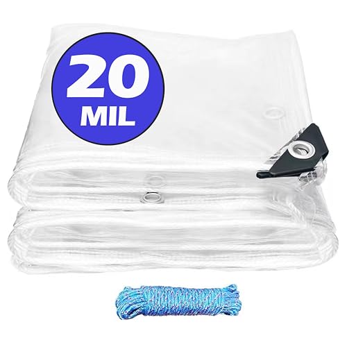 8x8 FT Heavy Duty Clear Vinyl Tarp X29666