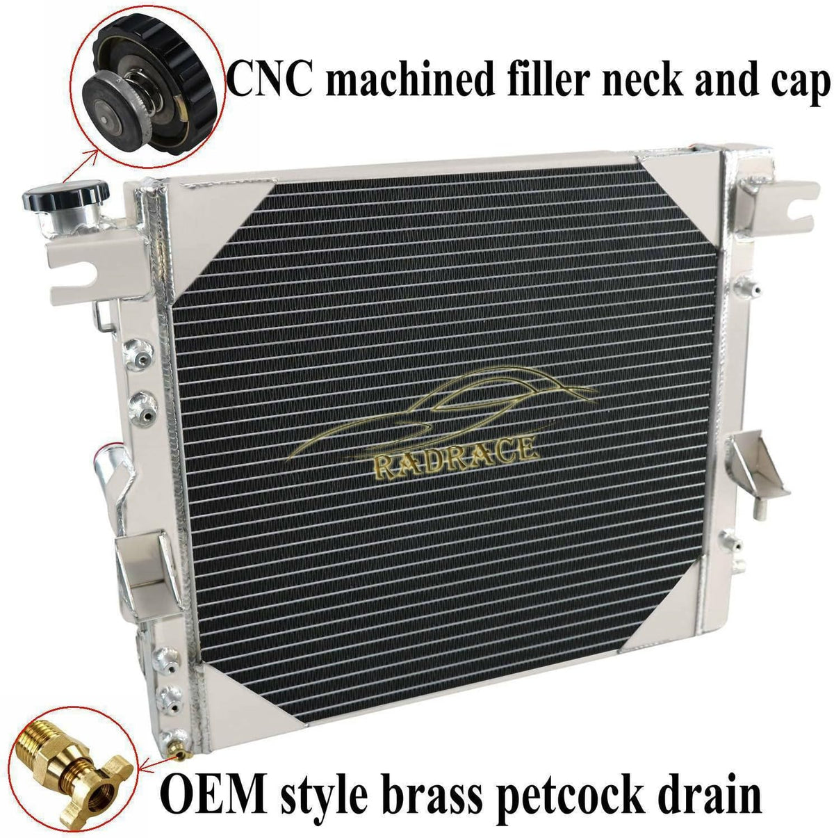 Aluminum Radiator 3 Row Core for Jeep Wrangler JK 3.6L 3.8L V6 W32054