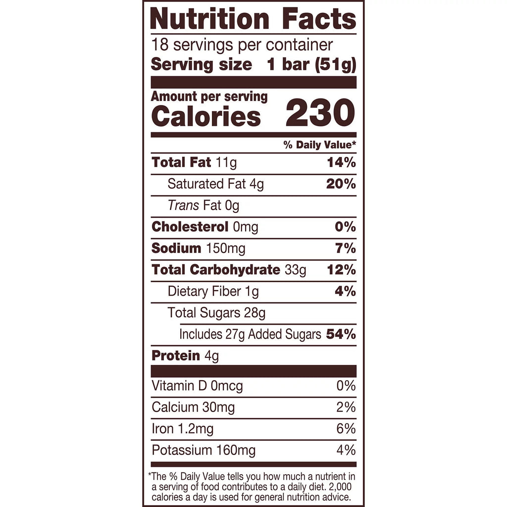 Peanut Butter Nougat Candy Bars 1.8 oz 18 Count N4095