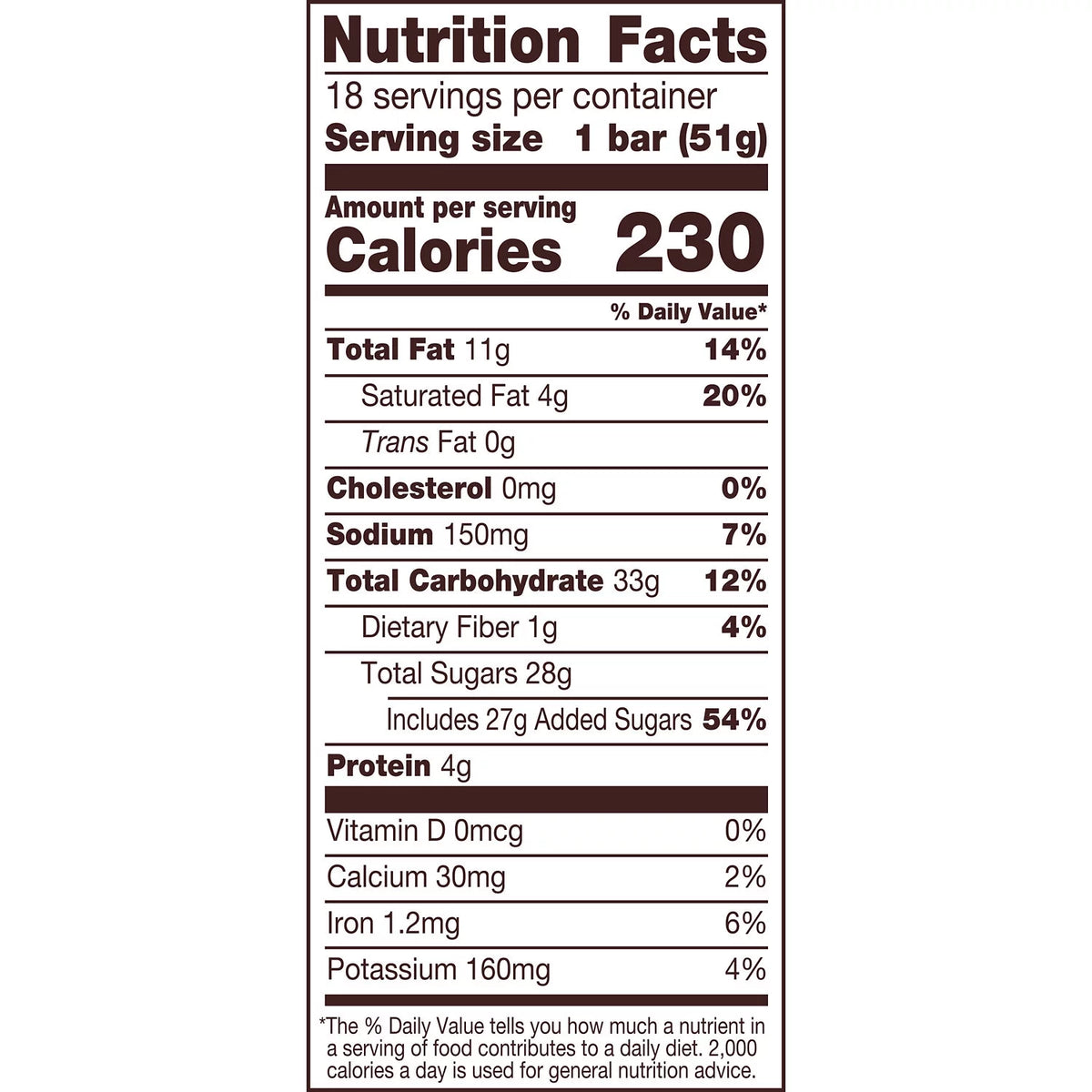 Peanut Butter Nougat Candy Bars 1.8 oz 18 Count N4095