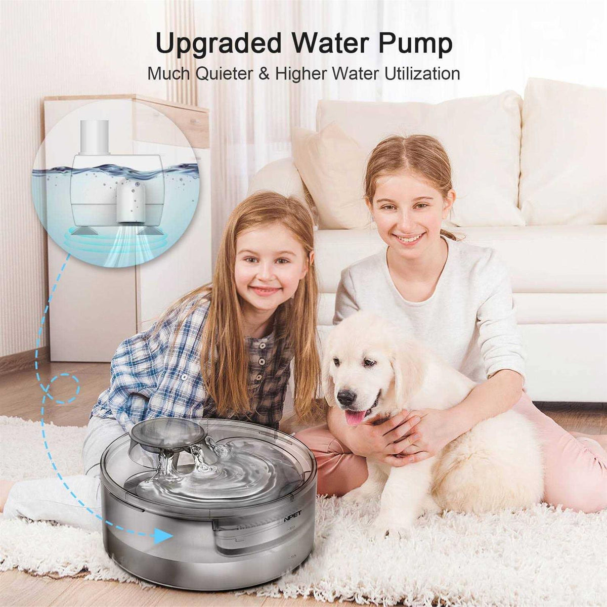 Dog Water Fountain 1.3Gallon/5L Automatic Pet Water Dispenser Y98676