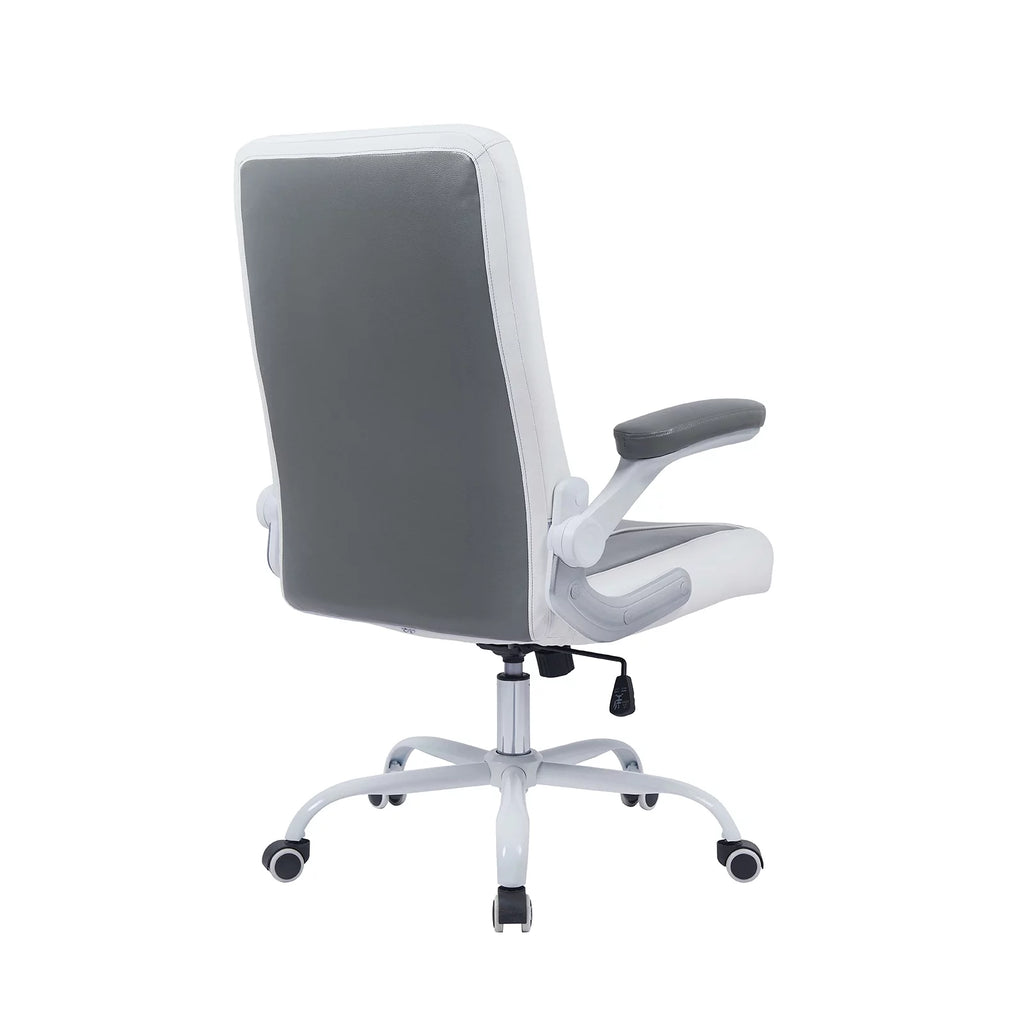 Grey/White Adjustable Height Office Desk Chair with Armrest L950