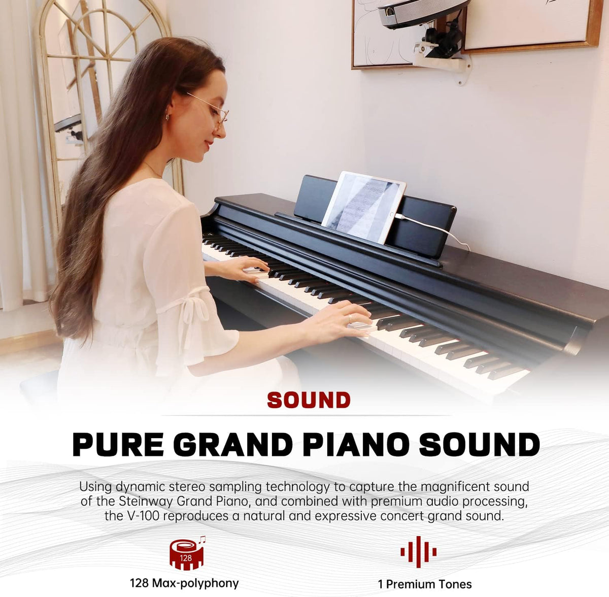 88-Key Weighted Hammer-Action Digital Piano X7590