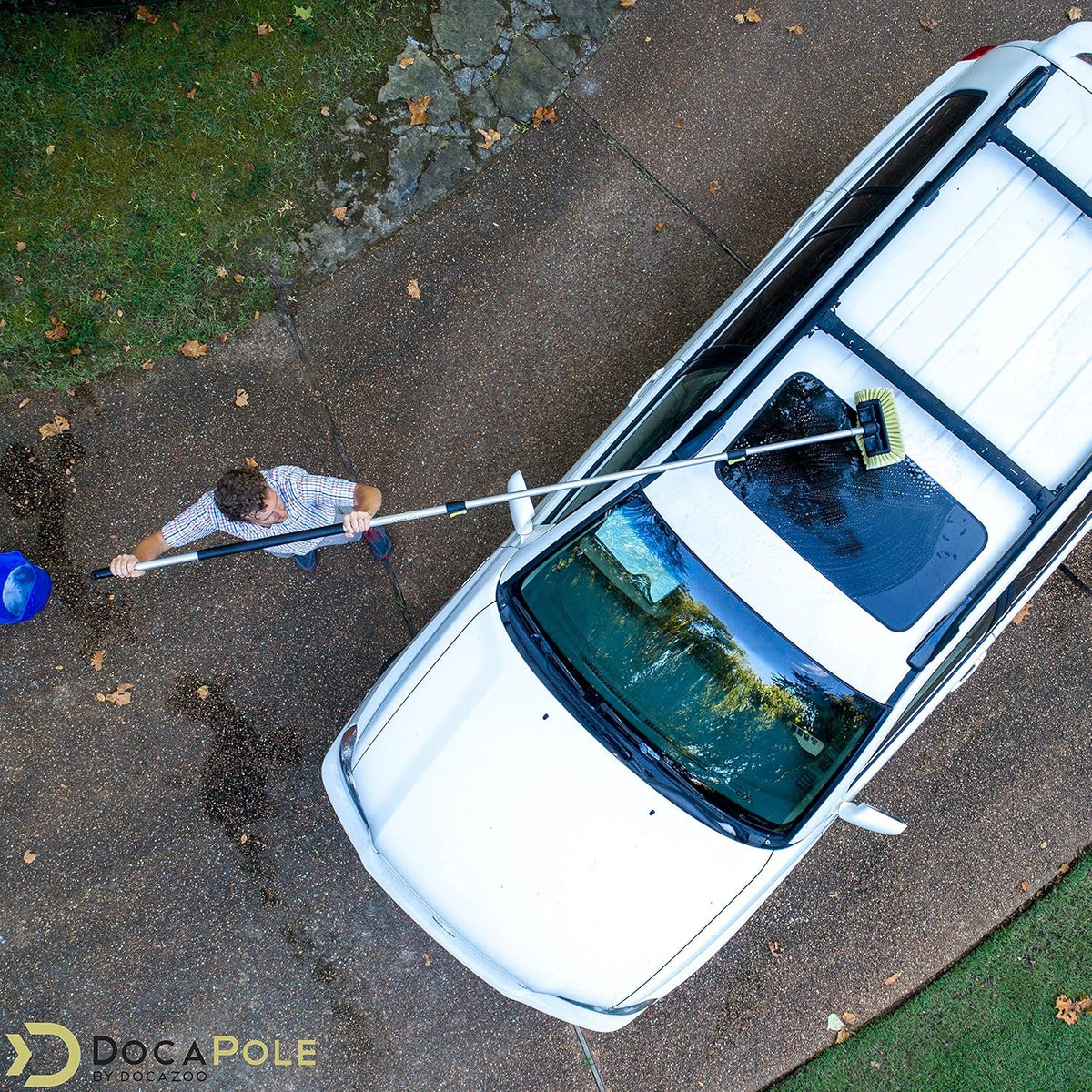 Car Cleaning Kit with Soft Car Wash Brush, Squeegee, Mitt, Microfiber Cleaning Head & Extension Pole H96951
