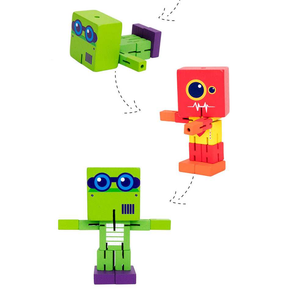Red Wooden Robot Puzzle Toy Y366