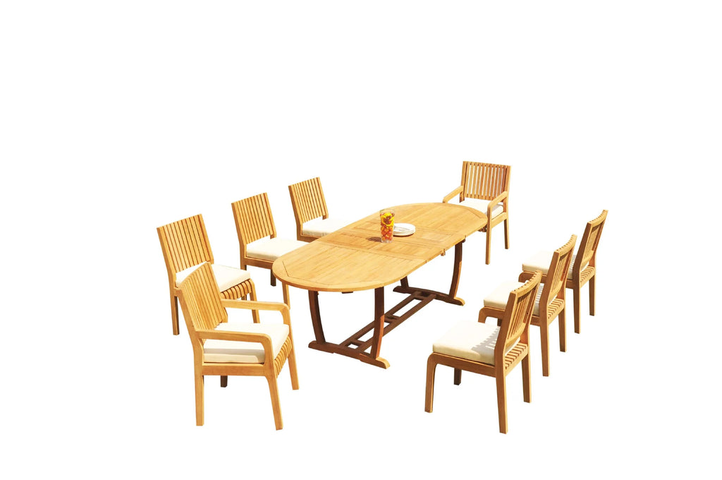 Grade-A Teak 8 Seater 9 Pc Dining Set G939865