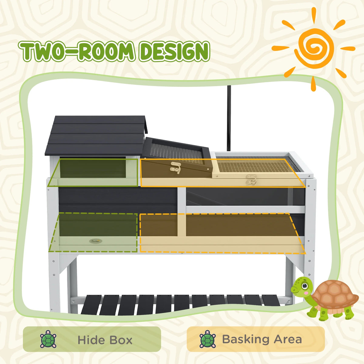 Gray Tortoise Habitat with Adjustable Lamp Holder U92879