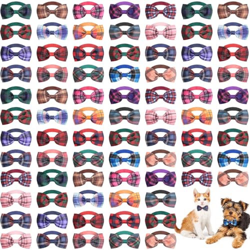80 Pcs Dog Bow Ties Assorted Pattern W377