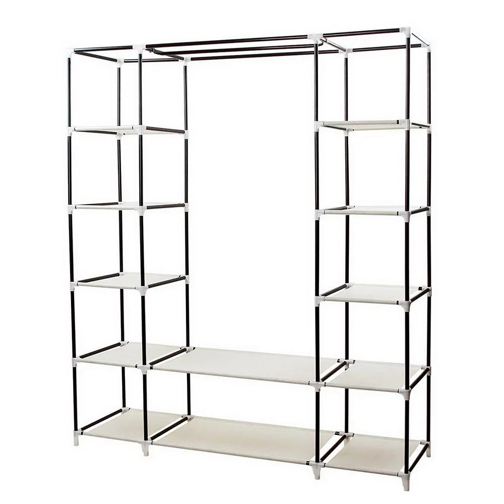 69" Portable Heavy Duty Clothes Closet Wardrobe Storage Organizer Z431