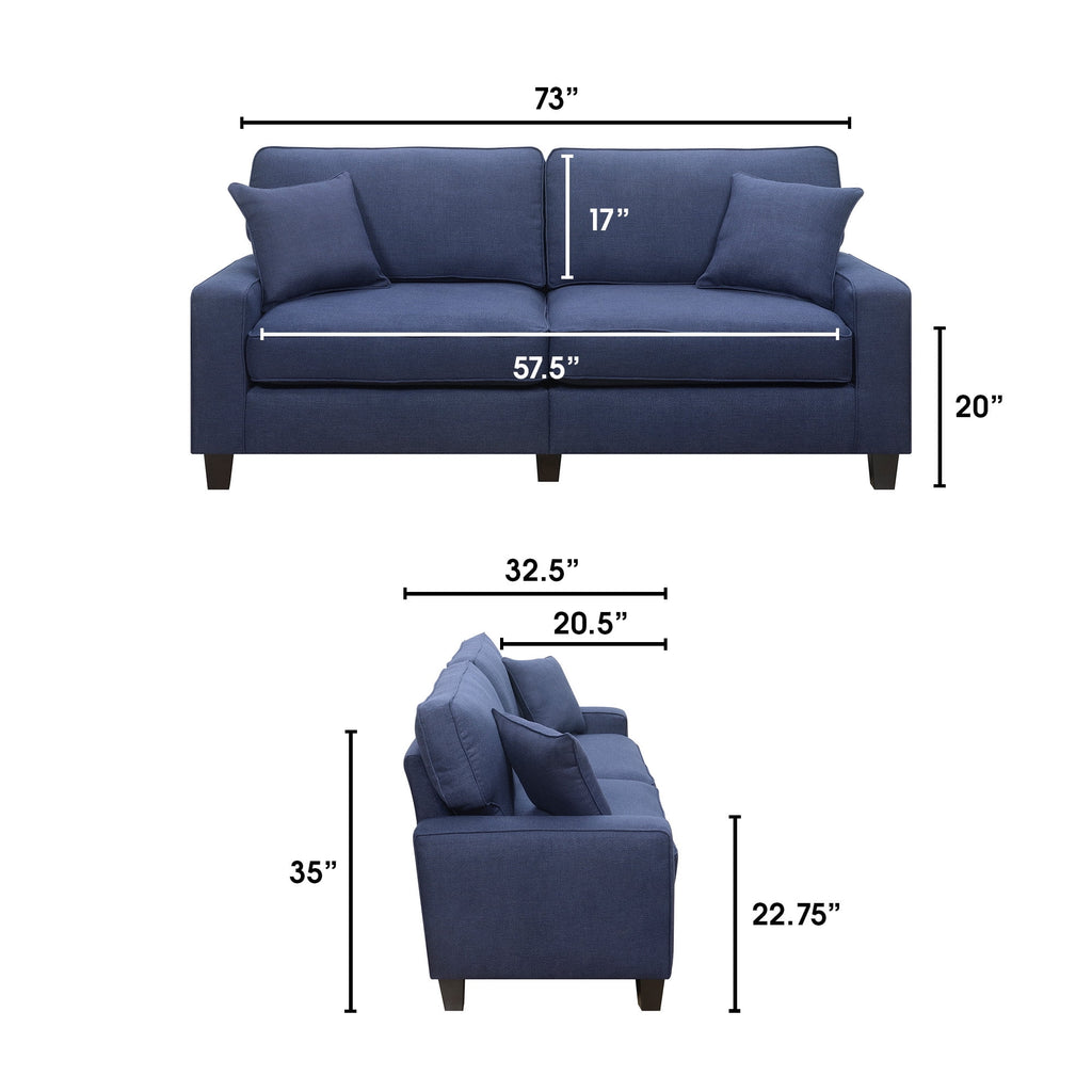 Navy Blue Fabric Sofa F995203