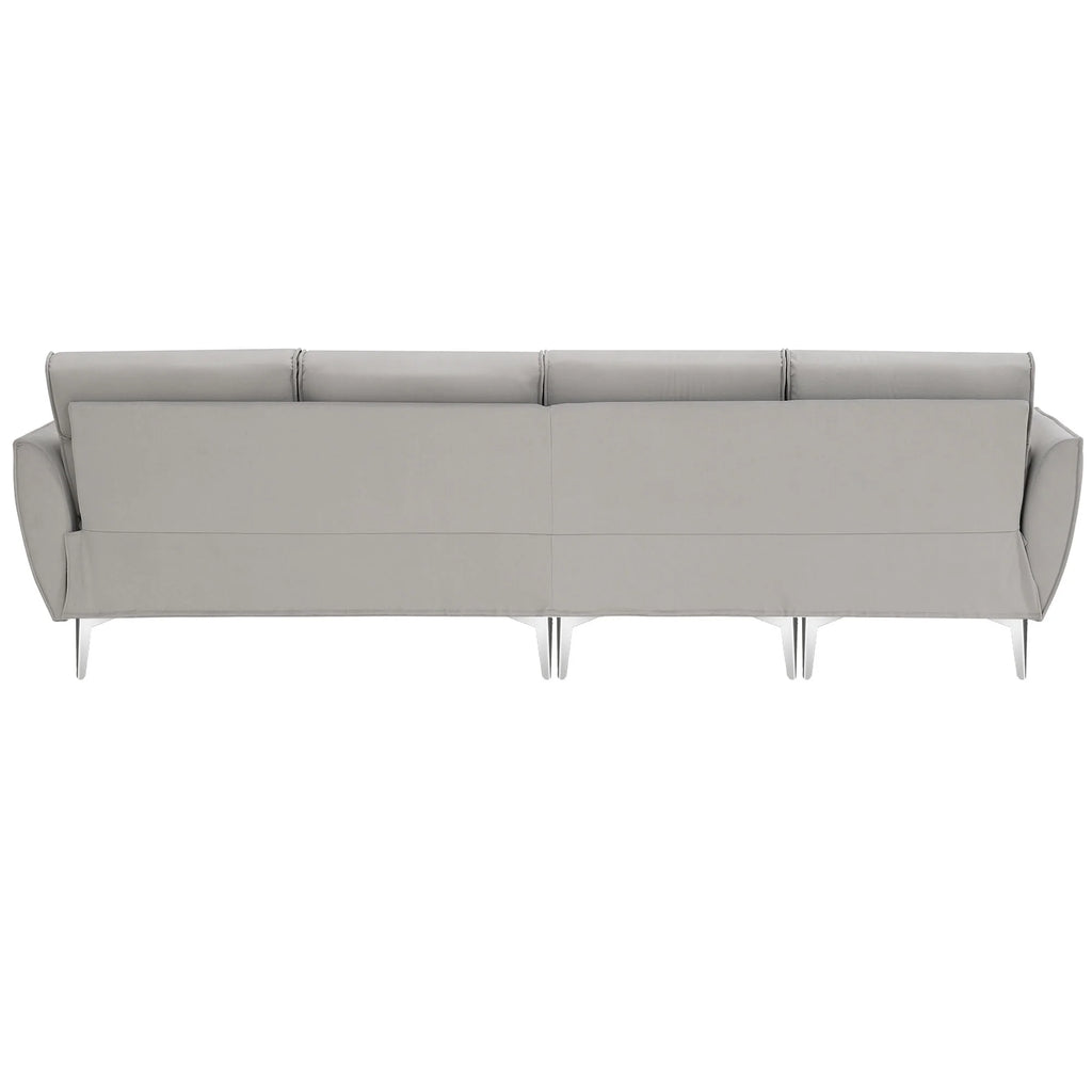 Gray Flannel L-Shaped Convertible Sectional Sofa X688