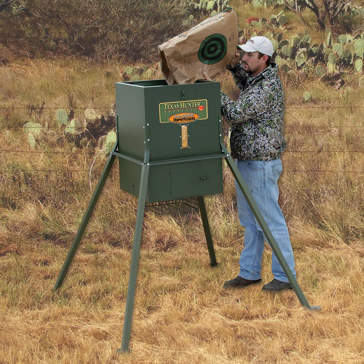300 lb. Corn Capacity Wildlife & Deer Feeder with 4-Foot Stand K7393