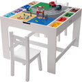 2 in 1 Play Table and 2 Chair Set with Storage White L781368