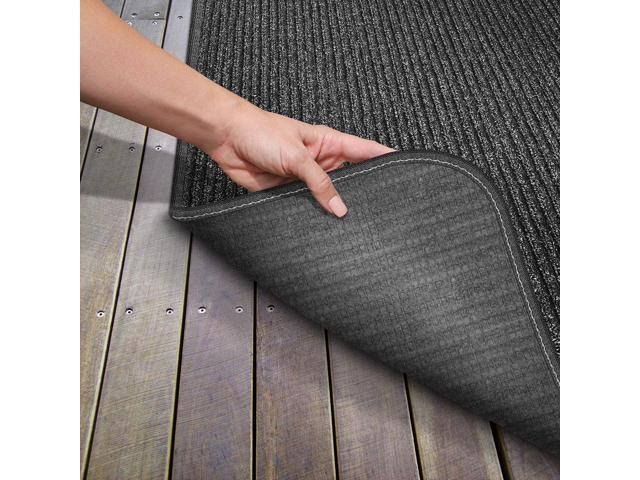 Skid-Resistant Heavy-Duty Carpet Runner - Charcoal Black - 4' x 20' D142193