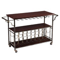 Black and Coffee Brown Rectangular Bar Cart I349