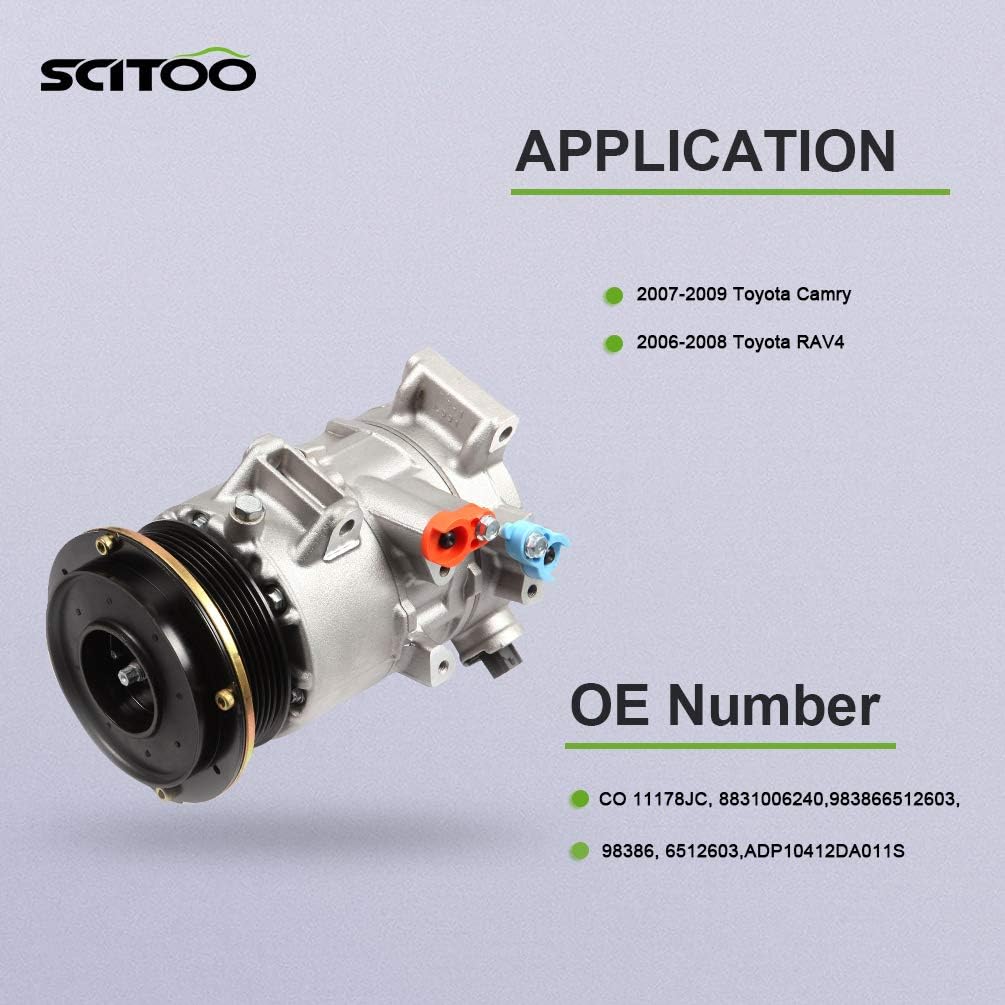 AC Compressor for Toyota Camry RAV4 2.4L 2006-2009 T713640