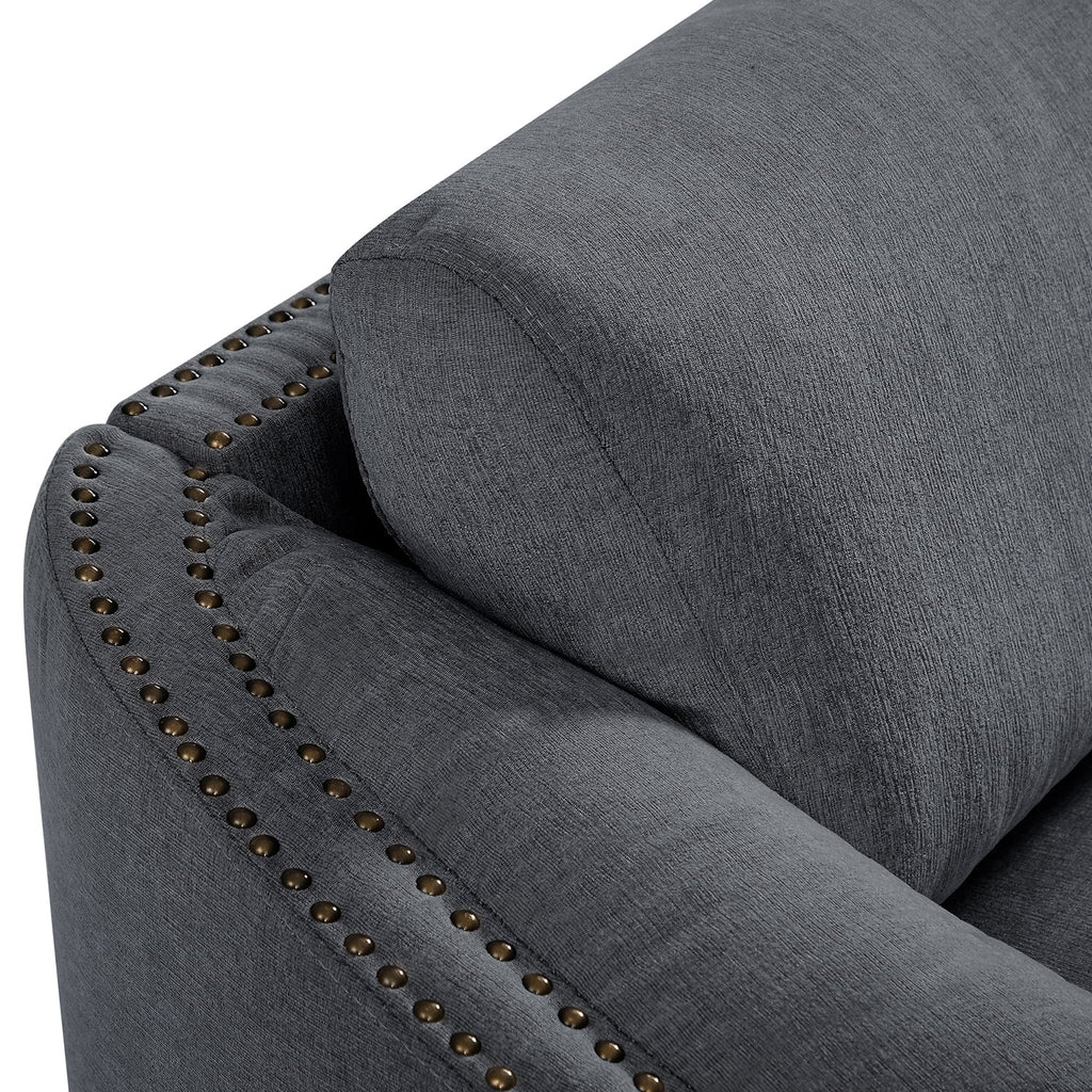 Gray 2 Seat Upholstery Loveseat Sofa Y718863