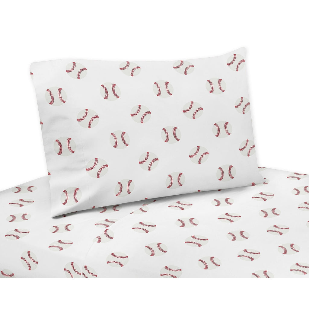 Red/White 5-Piece Toddler Bedding Set O77560
