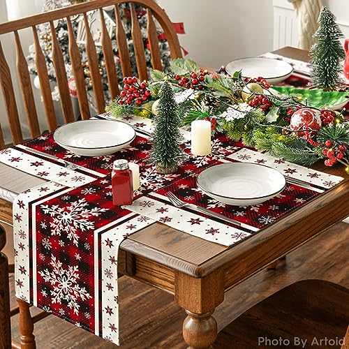 Buffalo Plaid Snowflakes Winter Placemats Set of 4 T1587