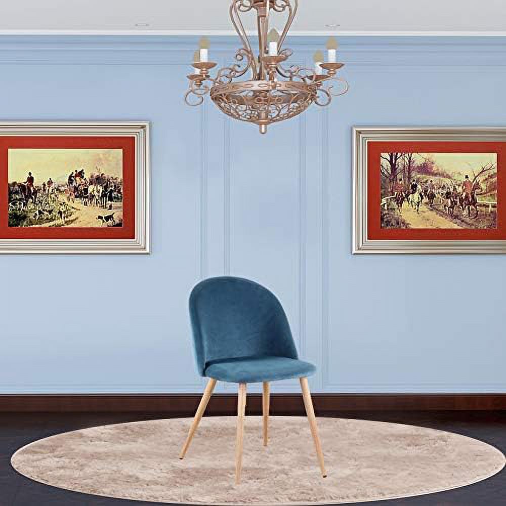 Blue Velvet Upholstered Dining Side Chairs O3216
