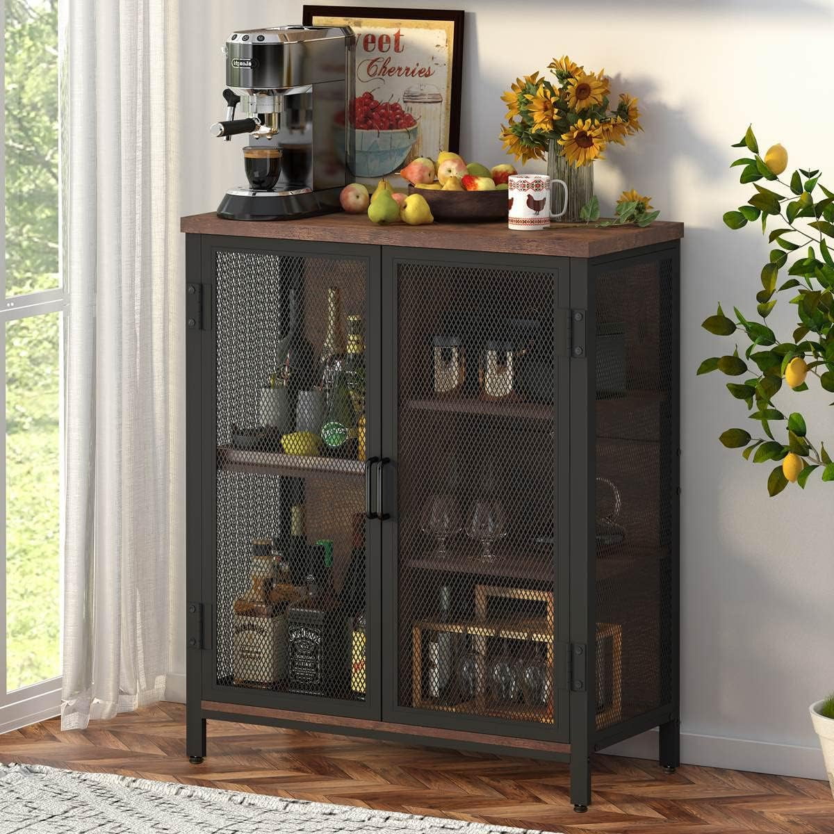 Small Oak Accent Cabinet with Storage N819713